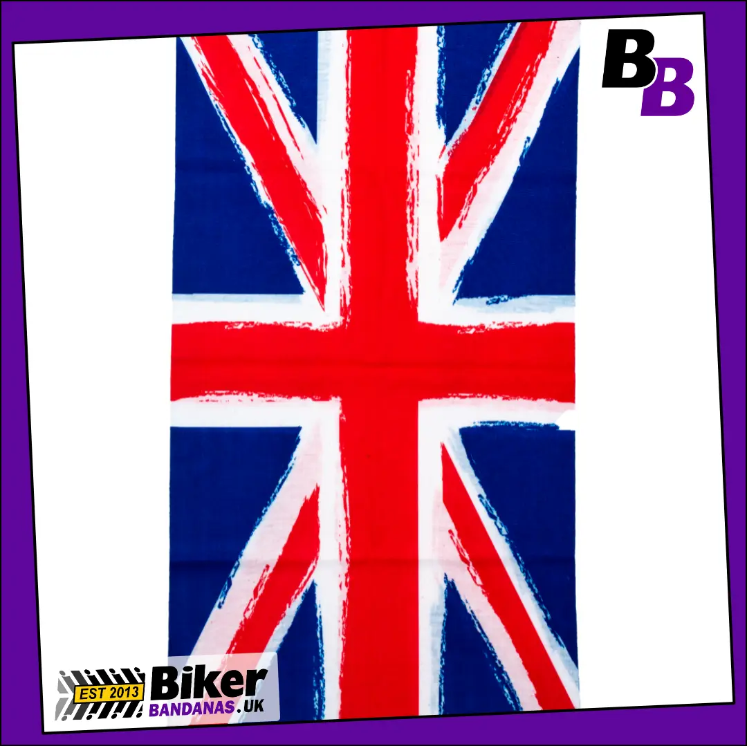 Fabric photo of Painted Union Jack Flag Neck Tube Bandana / Face Mask / Neck Gaiter