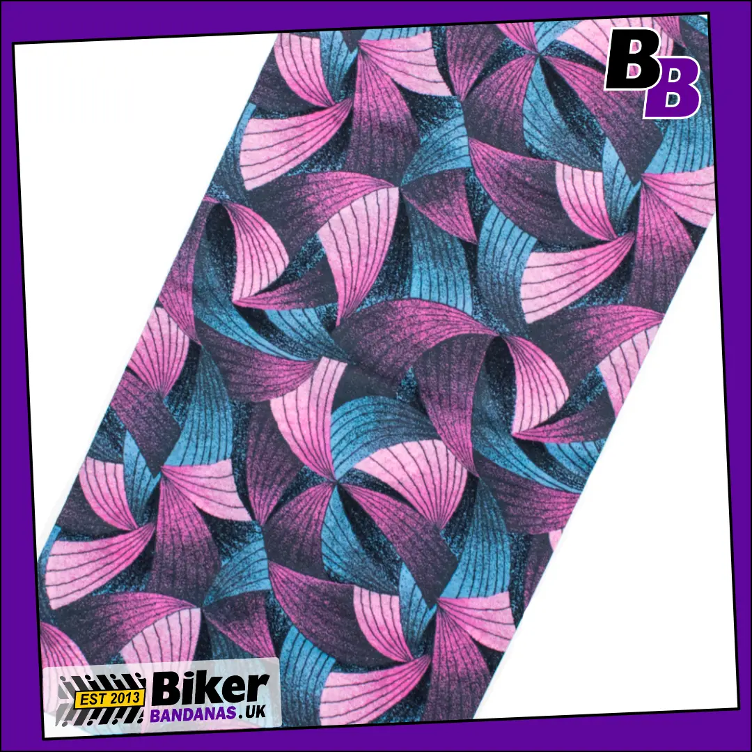 Fabric photo of Pink and Blue in Full Sail Neck Tube Bandana / Face Mask / Neck Gaiter
