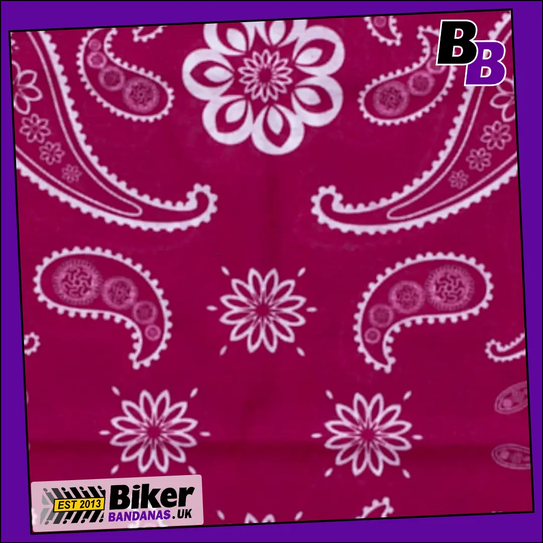 Closeup photo of Plum Pink Paisley Star Print Neck Tube Bandana / Neck Gaiter / Face Mask / Multifunctional Headwear / Neck Warmer