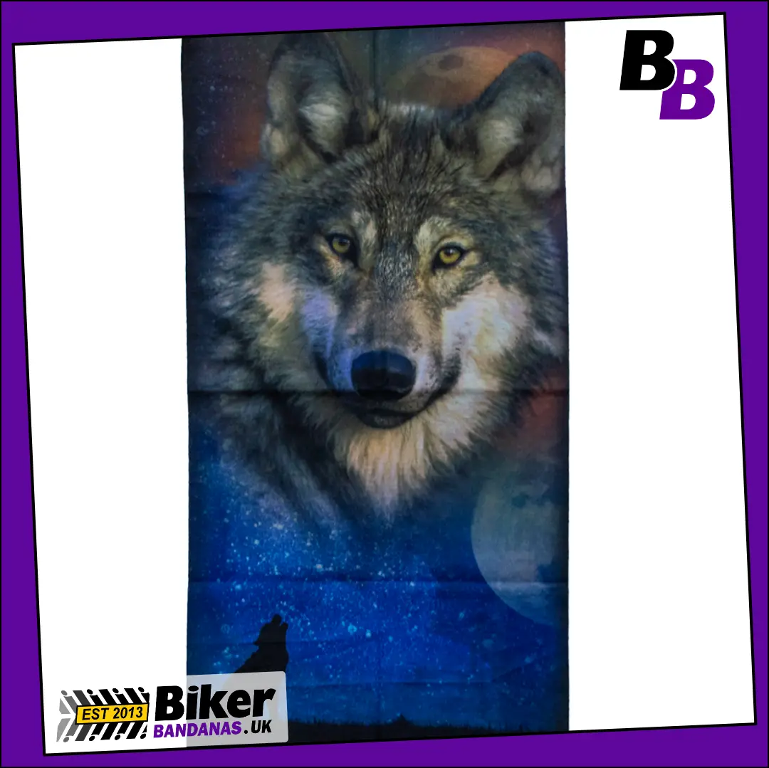 Fabric photo of Alsatian Dog Wolf Husky German Shepherd Neck Tube Bandana / Face Mask / Neck Gaiter