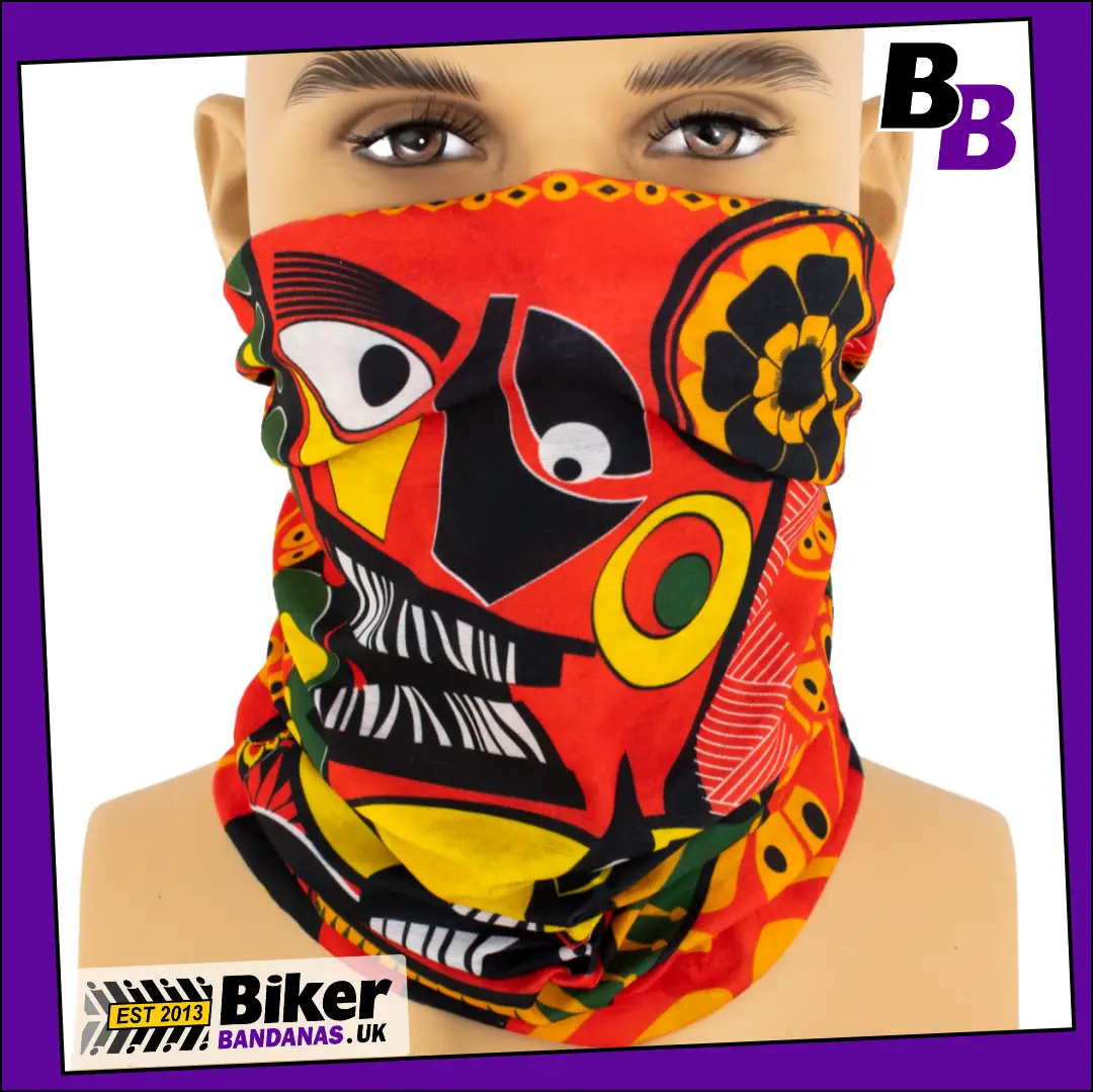 Picasso-style Garden Party Neck Tube Bandana / Face Mask / Neck Gaiter