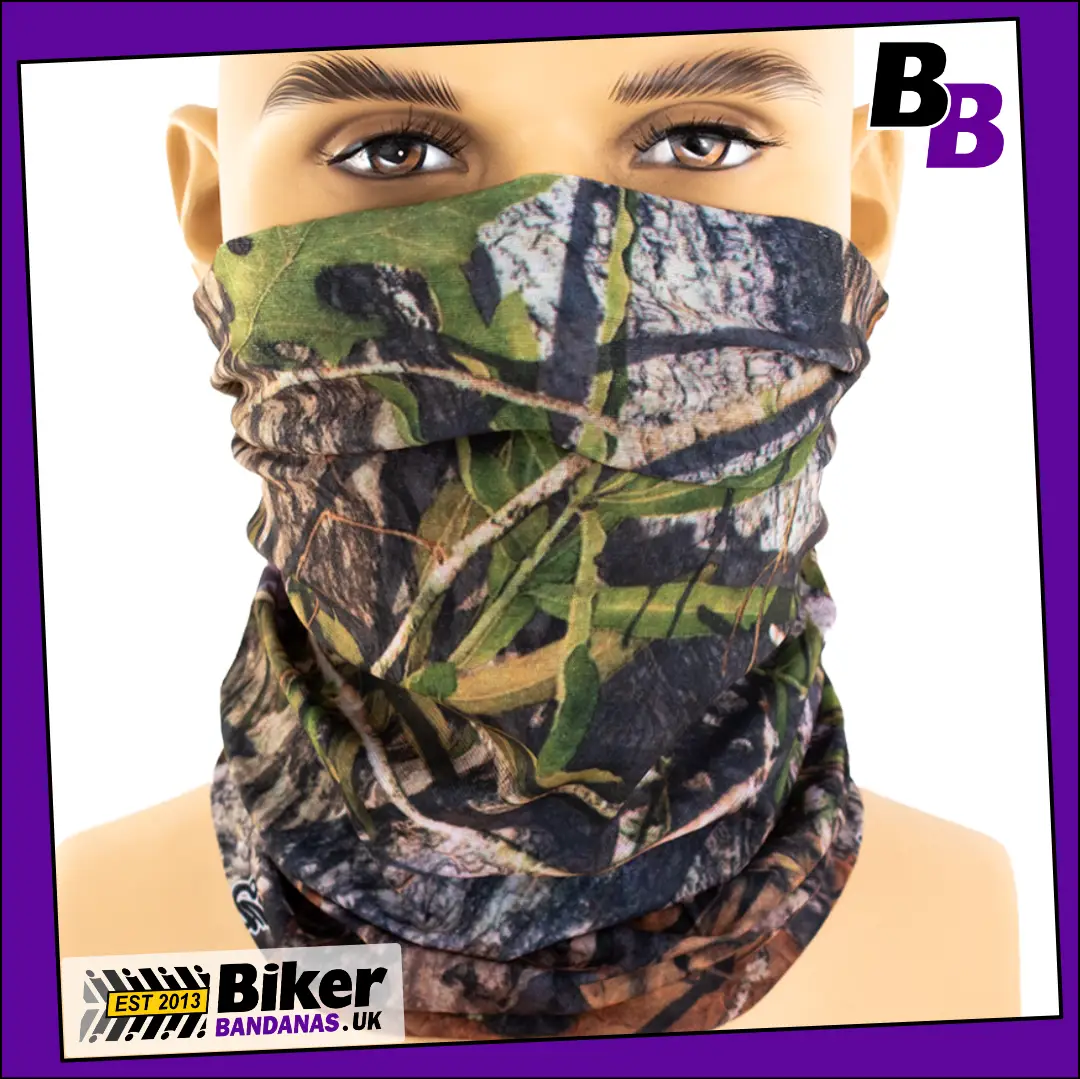Woodland Forest Trees Camouflage Neck Tube Bandana / Face Mask / Neck Gaiter
