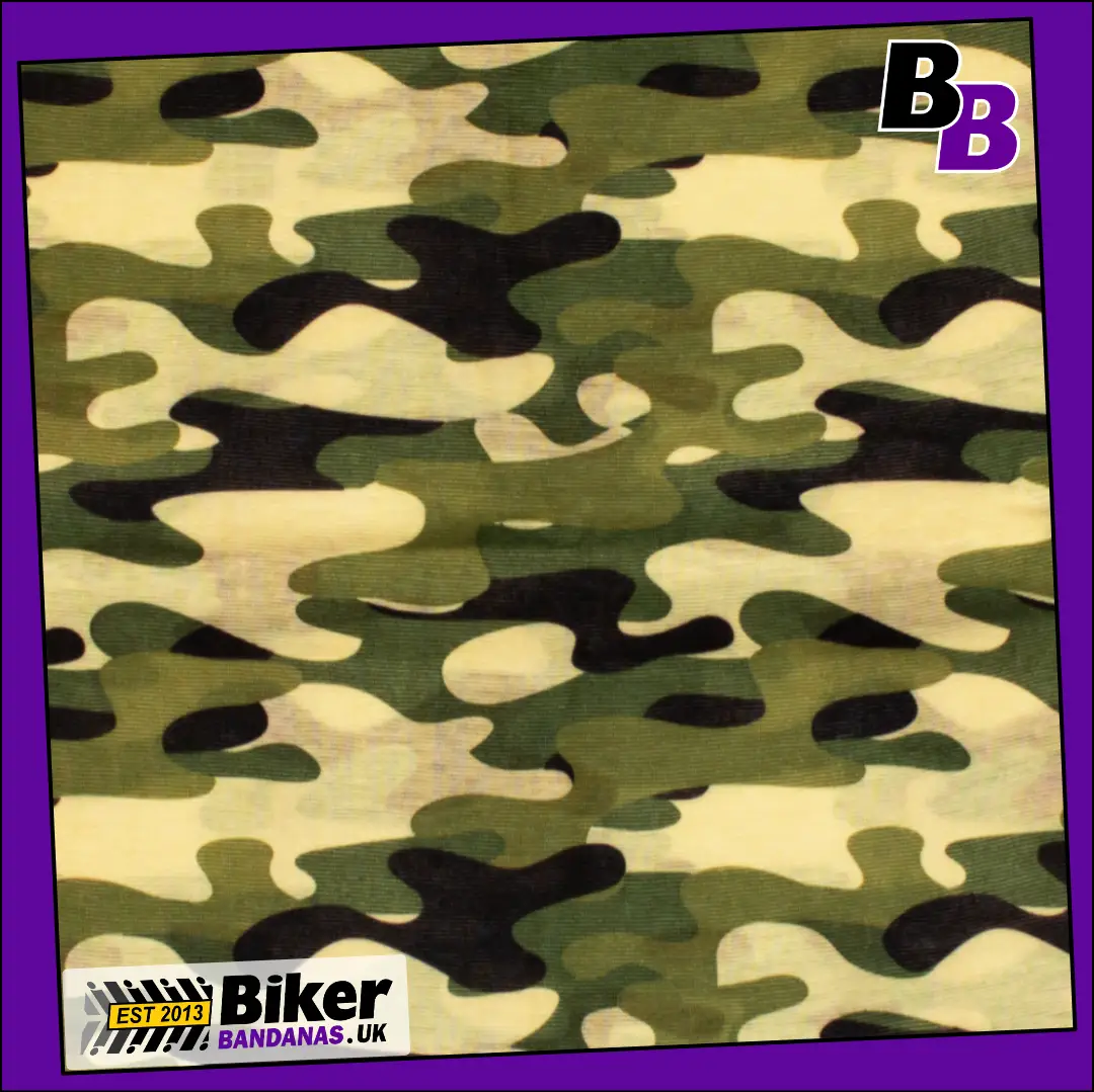 Closeup photo of Classic Sage Green Camouflage Neck Tube Bandana / Neck Gaiter / Multifunctional Headwear / Neck Warmer