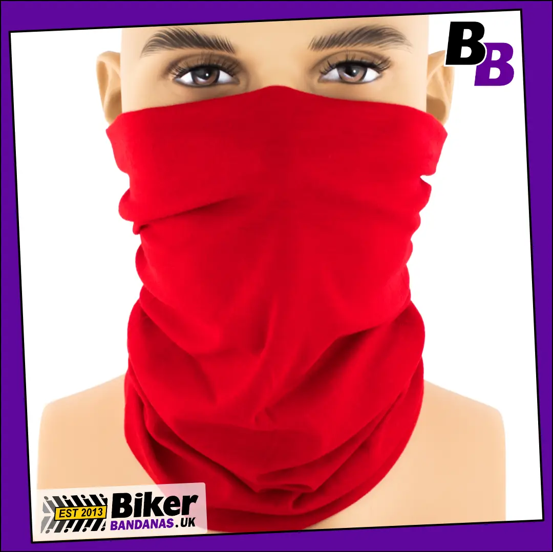 Plain Red Neck Tube Bandana / Face Mask / Neck Gaiter