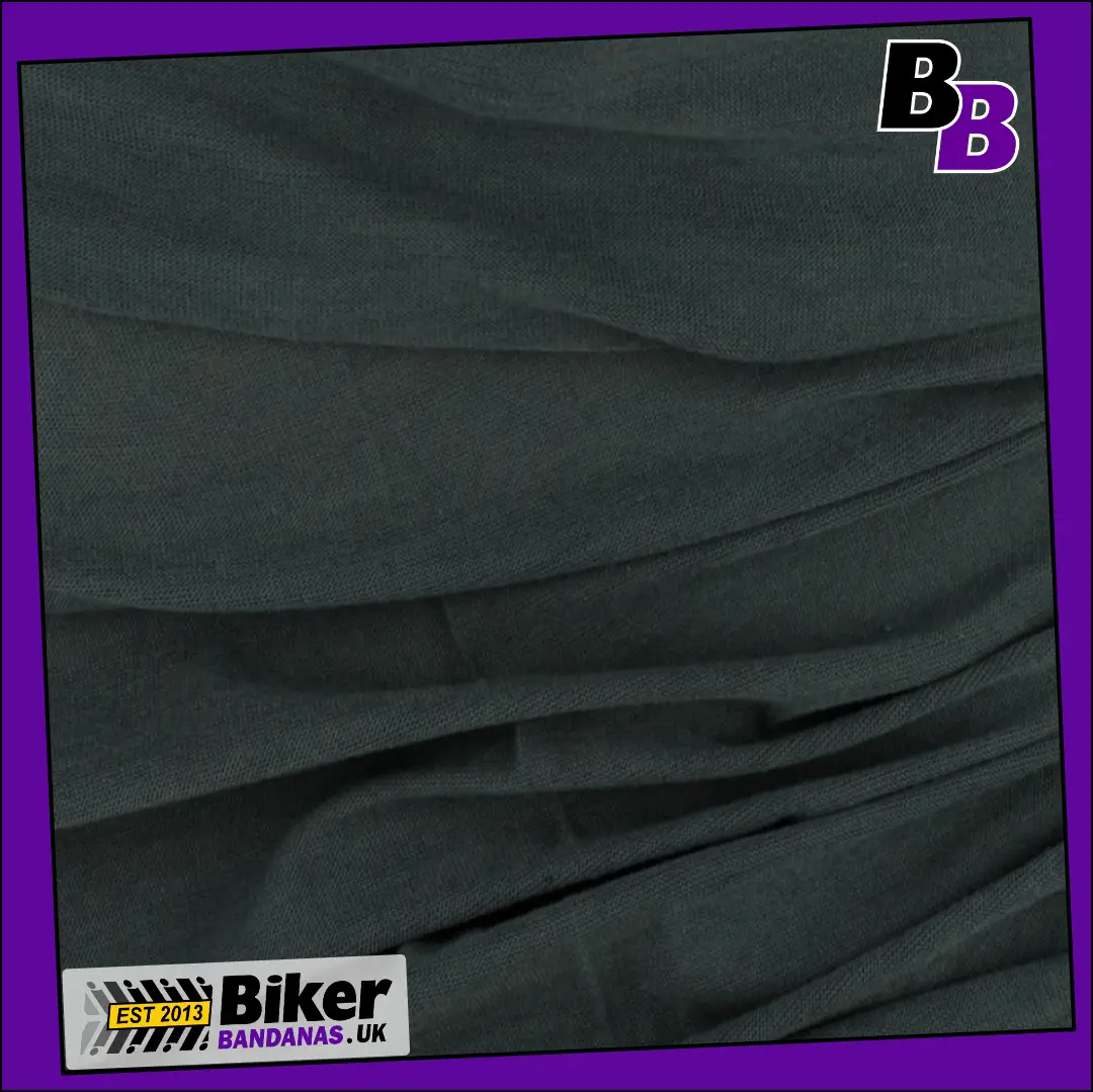 Closeup Photo of Plain Dark Grey Neck Tube Bandana / Face Mask / Neck Gaiter
