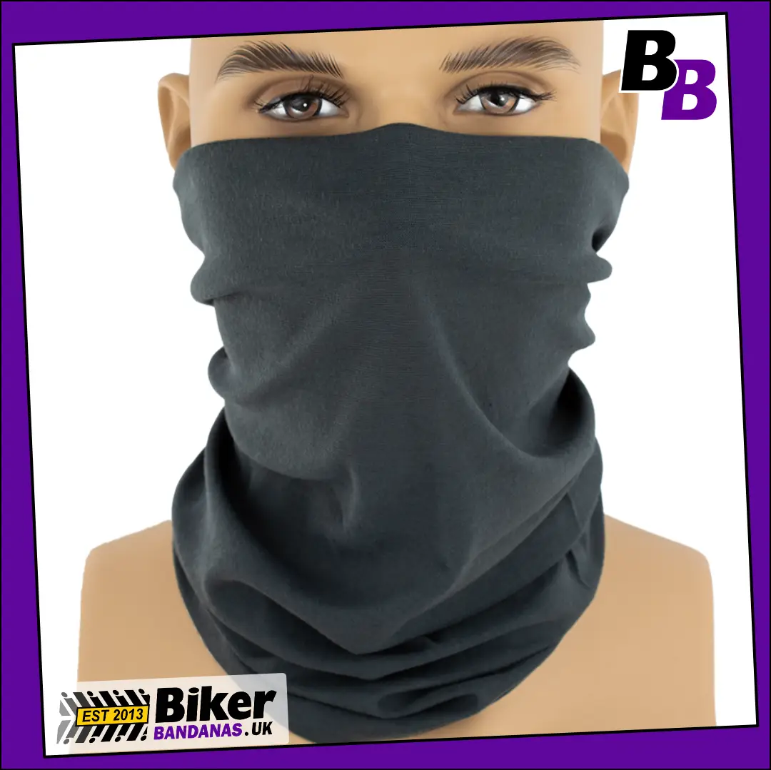 Plain Dark Grey Neck Tube Bandana / Face Mask / Neck Gaiter