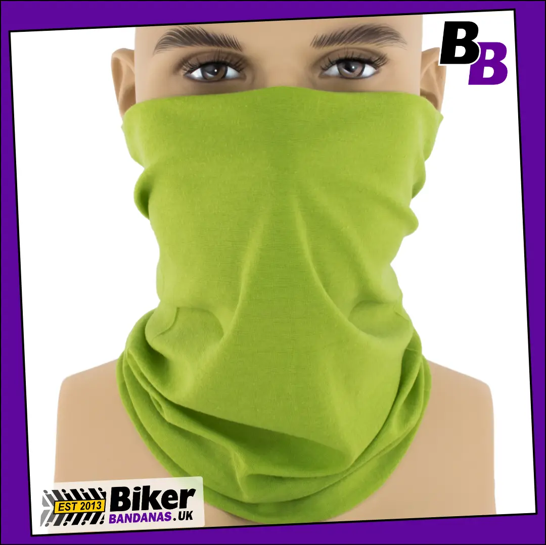 Plain Lime Green Neck Tube Bandana / Face Mask / Neck Gaiter