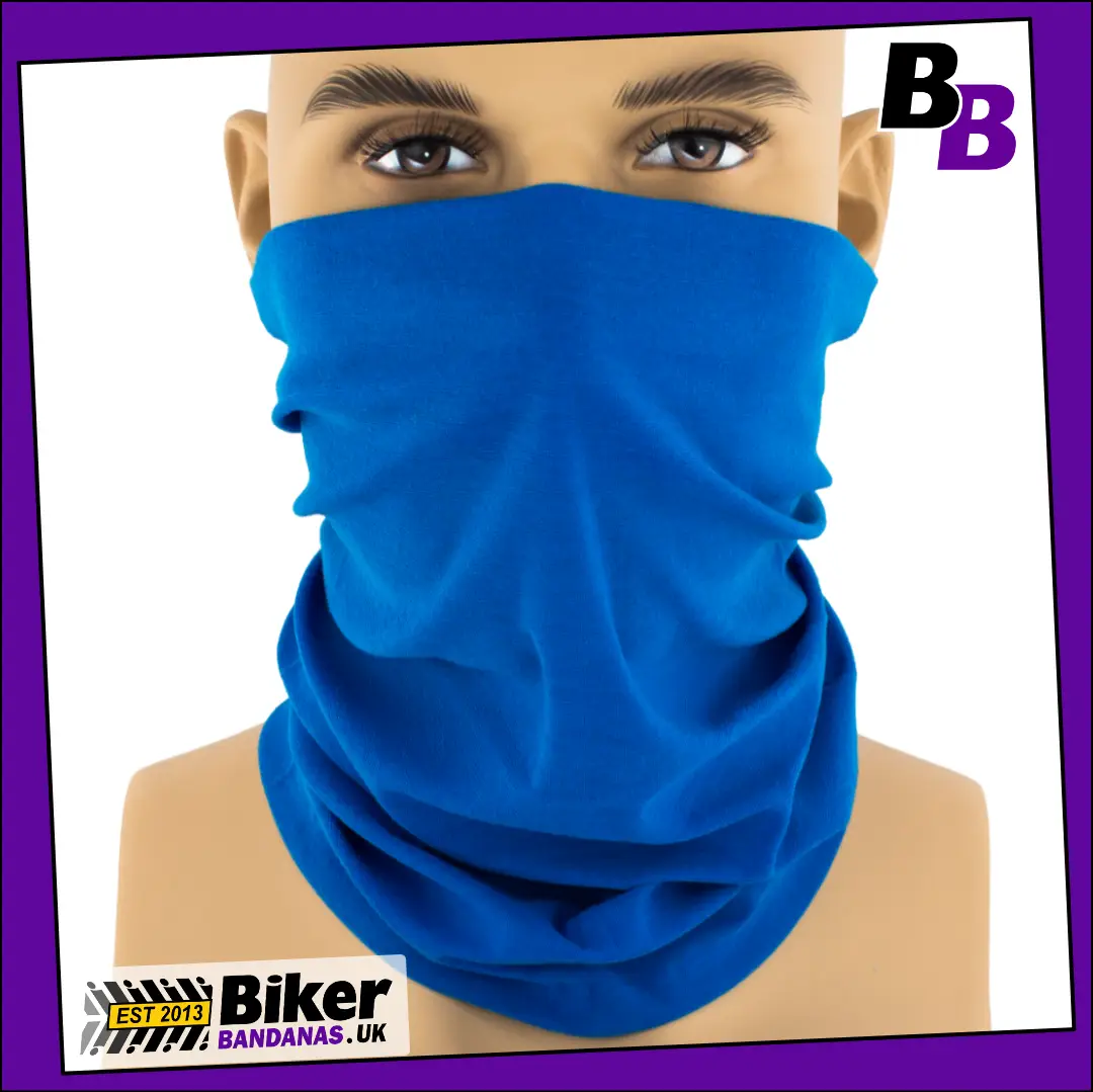 Plain Mid Blue Neck Tube Bandana / Face Mask / Neck Gaiter